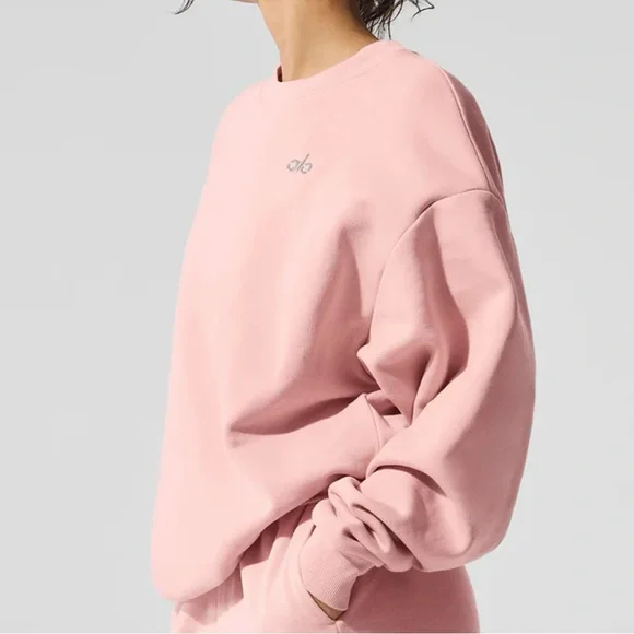 ALO Yoga | Tops | Alo Accolade Crew Neck Pullover Nwt Pink Quartz